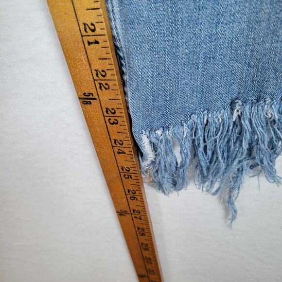 Free People Womens Great Heights Frayed Skinny Jeans Size 29 Blue Denim Raw Hem - Picture 7 of 8